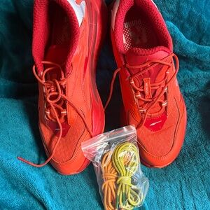 Puma Kids Bright Red Lace-Up Sneakers with Extra Laces